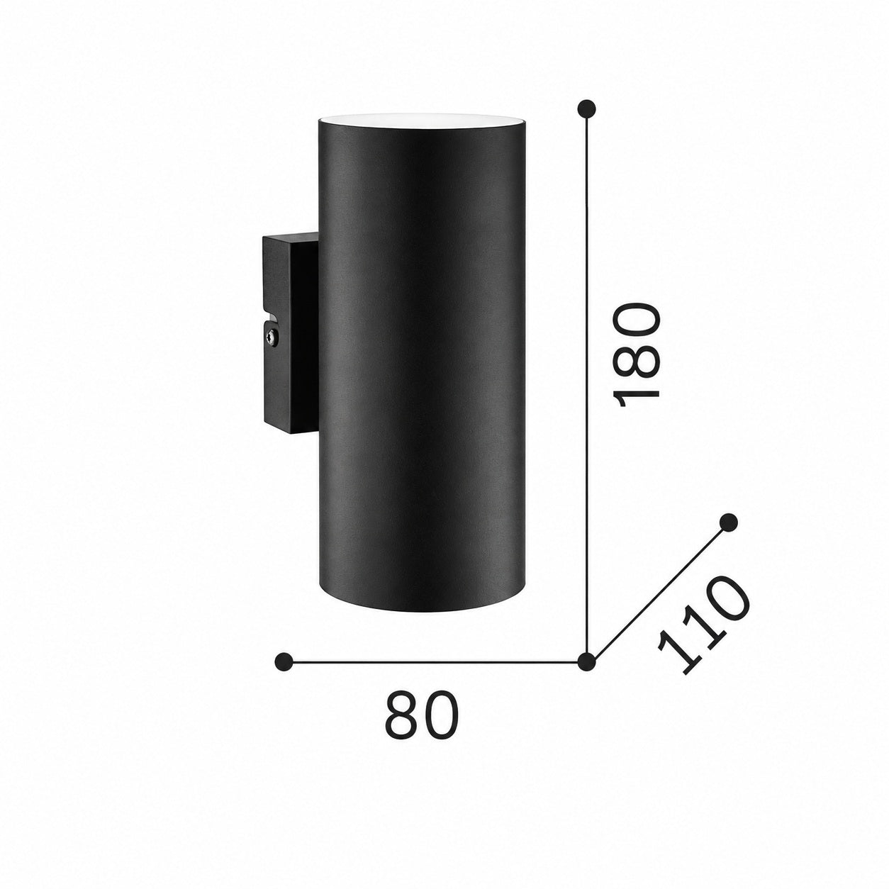 Ideallux look ap2 nero Ideallux Lampade da parete interno