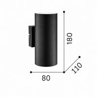 Ideallux look ap2 nero Ideallux Lampade da parete interno