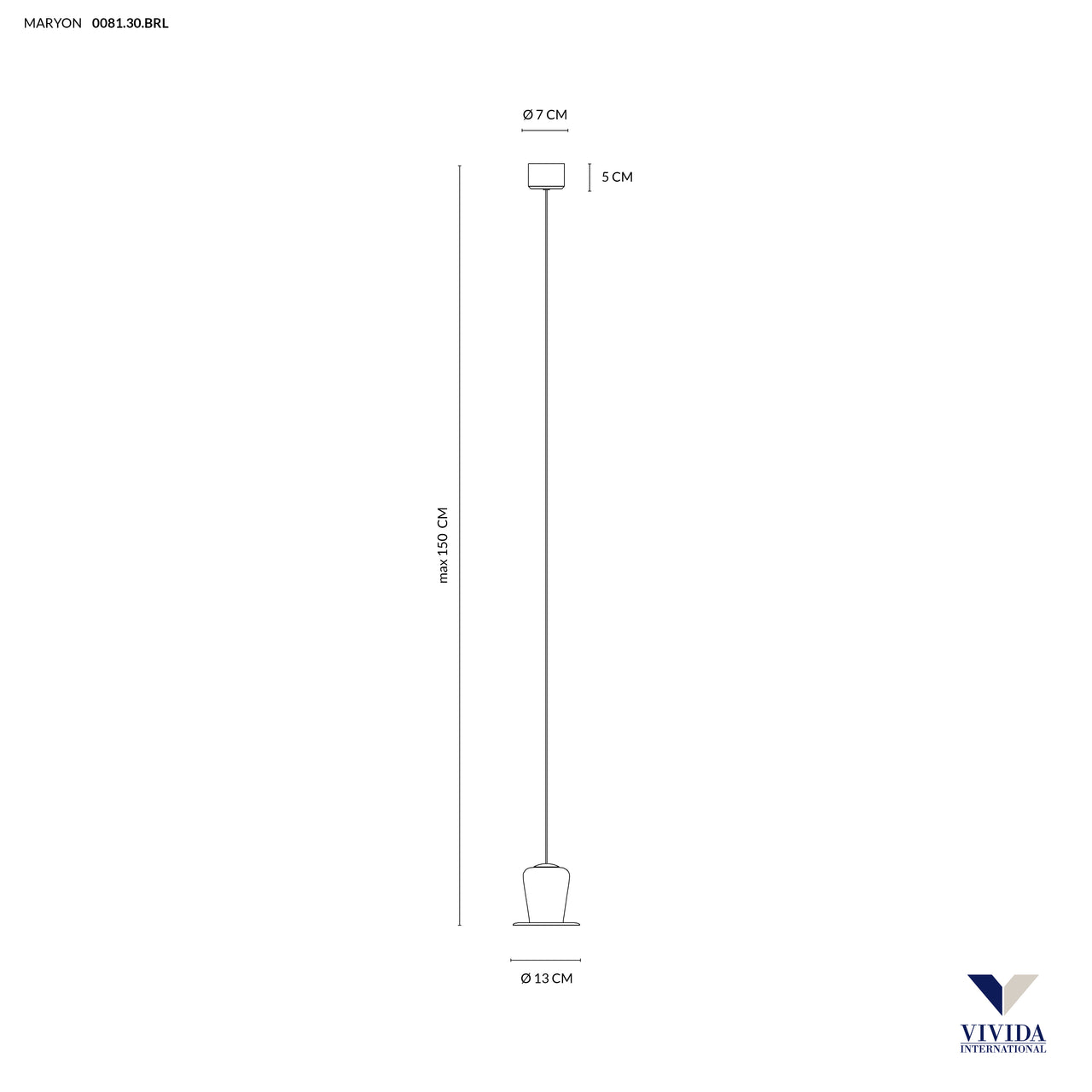 Maryon sospensione 1 luce marrone ossidato 1x2w 3000k