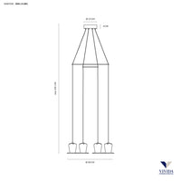 Maryon sospensione 4 luci marrone ossidato 4x2w 3000k