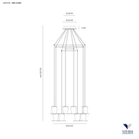 Thumbnail for Maryon sospensione 8 luci marrone ossidato 8x2w 3000k