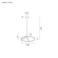 Vivida International Meridiana - sospensione LED dimmerabile CCT 3000K-4000K (bianco, bronzo, nero, sabbia, titanio)