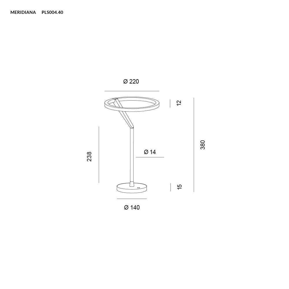 Vivida international meridiana - lampada da tavolo dimmerabile CCT 3000-4000 K (bianco, bronzo, nero, sabbia, titanio)