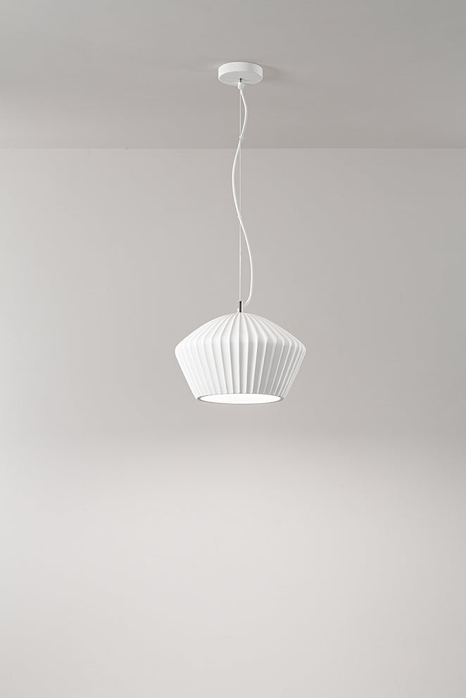 Perenz Minea - sospensione in gesso verniciabile dal design plisettato 1xE27 MAX 40W Perenz Lampade a sospensione