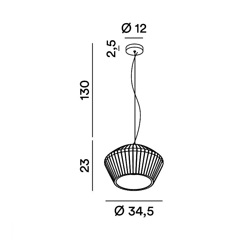 Perenz Minea - sospensione in gesso verniciabile dal design plisettato 1xE27 MAX 40W Perenz Lampade a sospensione