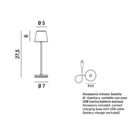 MINI DIVA Lampada da tavolo ricaricabile a batterie in alluminio pressofuso verniciato a polvere per uso interno/esterno Perenz Lampade da tavolo