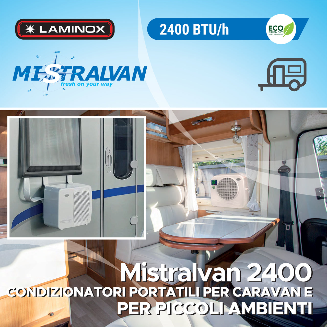 Mistralvan 2400: Climatizzatore Portatile Split - Freschezza Portatile per Ambienti Piccoli Mistralvan Materiale elettrico