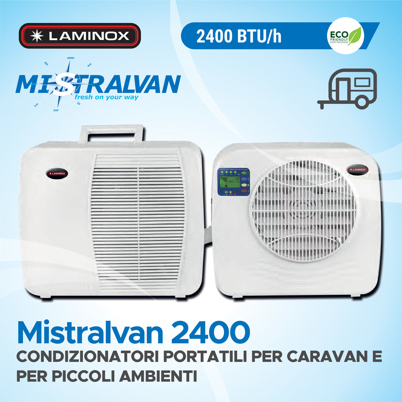 Mistralvan 2400: Climatizzatore Portatile Split - Freschezza Portatile per Ambienti Piccoli Mistralvan Materiale elettrico