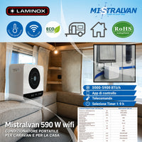 Mistralvan 5200 WiFi – Condizionatore Portatile Smart per Caravan, Camper e Casa Altre Materiale elettrico