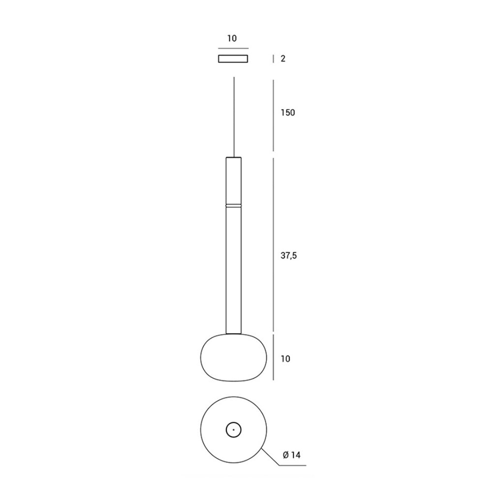 Miloox Mose - sospensione in vetro con attacco G9 in 3 altezze Miloox Lampade a sospensione
