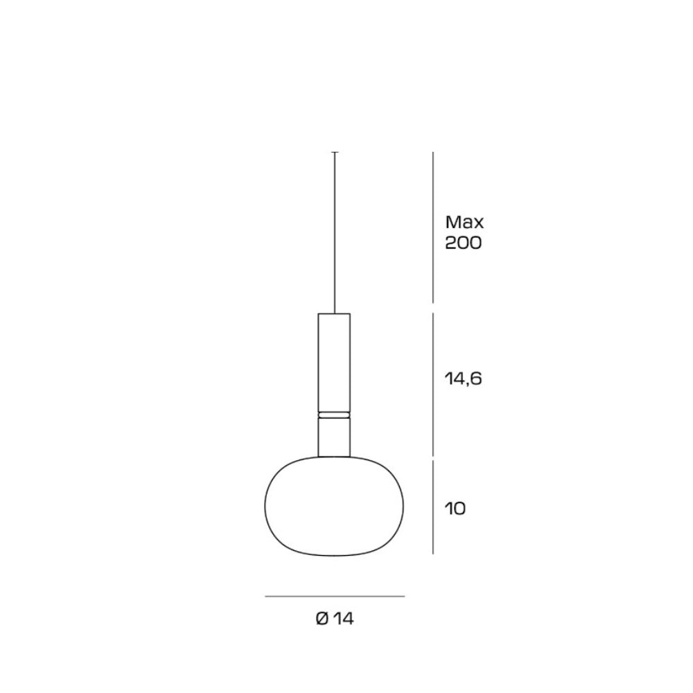 Miloox Mose - sospensione in vetro personalizzabile in 3 altezze Miloox Lampade a sospensione