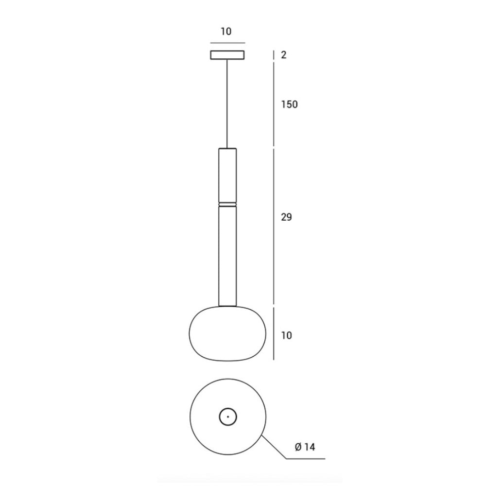 Miloox Mose - sospensione in vetro con attacco G9 in 3 altezze Miloox Lampade a sospensione