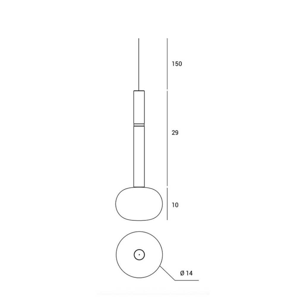 Miloox Mose - sospensione in vetro personalizzabile in 3 altezze Miloox Lampade a sospensione