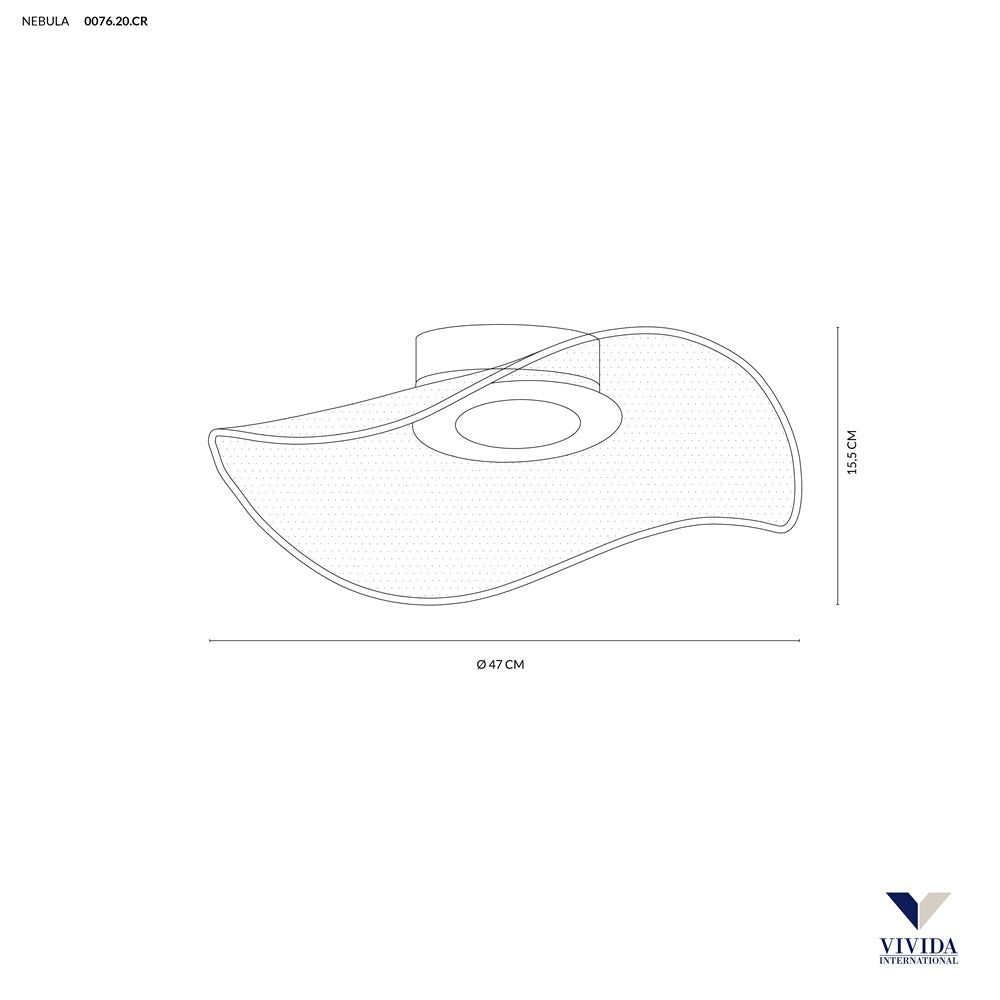 Nebula plafoniera cromo 3000k Vivida international Lampade da soffitto