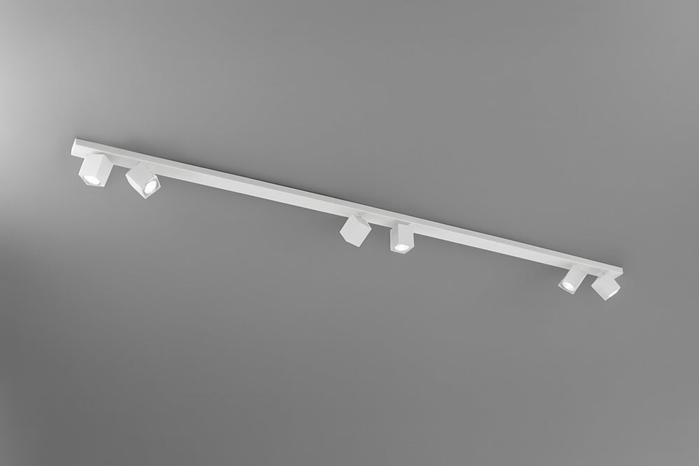 Perenz Oddy • faretto / plafoniera orientabile in alluminio — varianti 12×6, 60×6, 120×6, 200×6 cm, bianco opaco / nero opaco