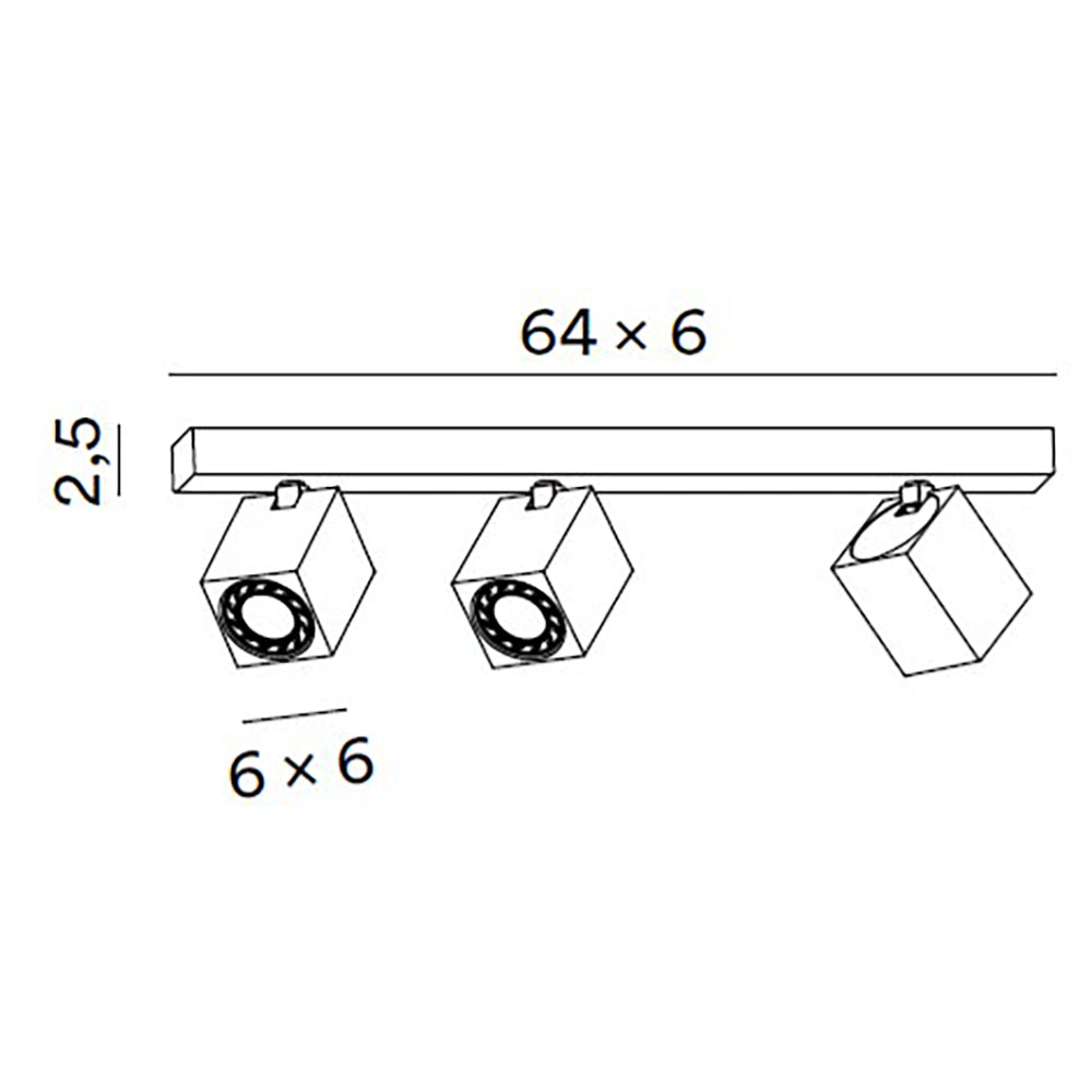 Perenz Oddy – Faretti e Plafoniere Orientabili in Alluminio | Bianco e Nero | 12×6, 60×6, 120×6, 200×6 cm