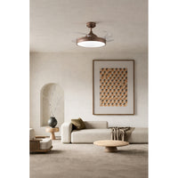 Perenz Open+  ventilatore da soffitto LED CCT con pale a scomparsa (bianco / marrone)