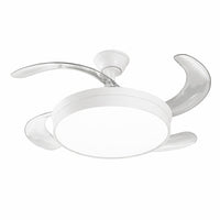 Perenz Open+  ventilatore da soffitto LED CCT con pale a scomparsa (bianco / marrone)