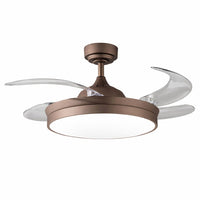 Perenz Open+  ventilatore da soffitto LED CCT con pale a scomparsa (bianco / marrone)