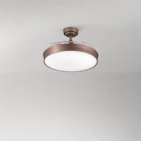 Perenz Open+  ventilatore da soffitto LED CCT con pale a scomparsa (bianco / marrone)