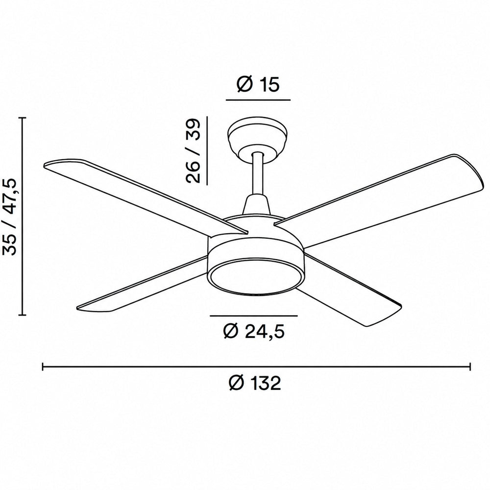 Orione perenz Ventilatore da Soffitto LED CCT Bianco Ø132 cm