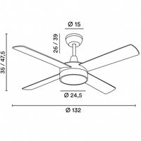 Orione perenz Ventilatore da Soffitto LED CCT Bianco Ø132 cm