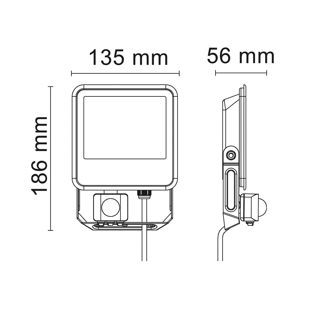 Proiettore LED 30W - 4000K - Grigio - PIR Sensor