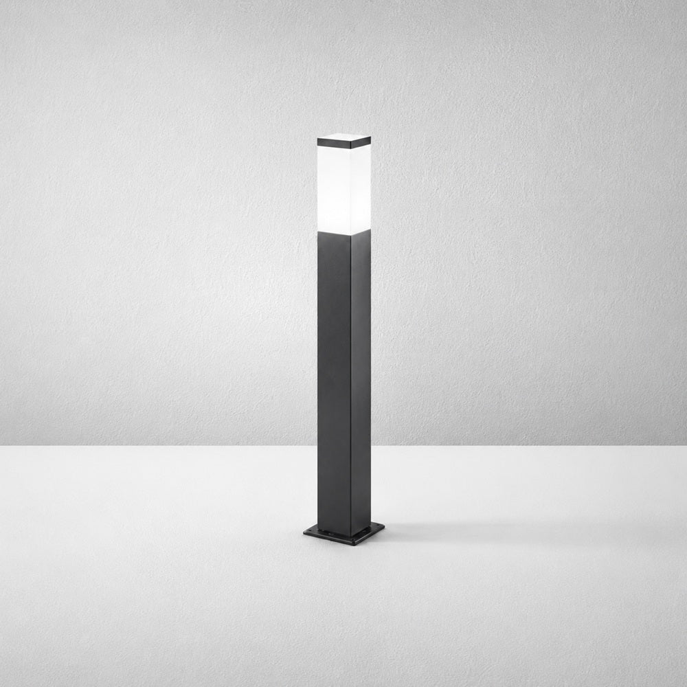Lampada da terra "palux quadra" grande Antracite 80x80x800mm E27 40W IP54 Isyluce Pali da giardino