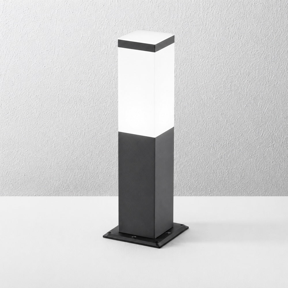 Lampada da terra "palux quadra" piccola Antracite 80x80x400mm E27 40W IP54 Isyluce Pali da giardino