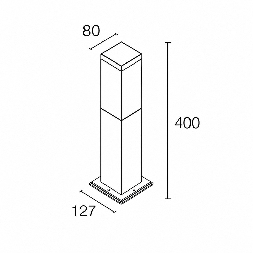Lampada da terra "palux quadra" piccola Antracite 80x80x400mm E27 40W IP54 Isyluce Pali da giardino