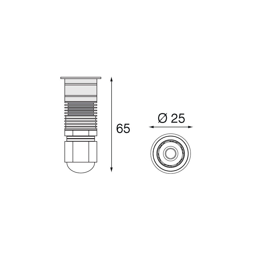 PIXEL Lampada incasso inox LED 1W + CS 01 Boluce illuminazione Lampade da esterno