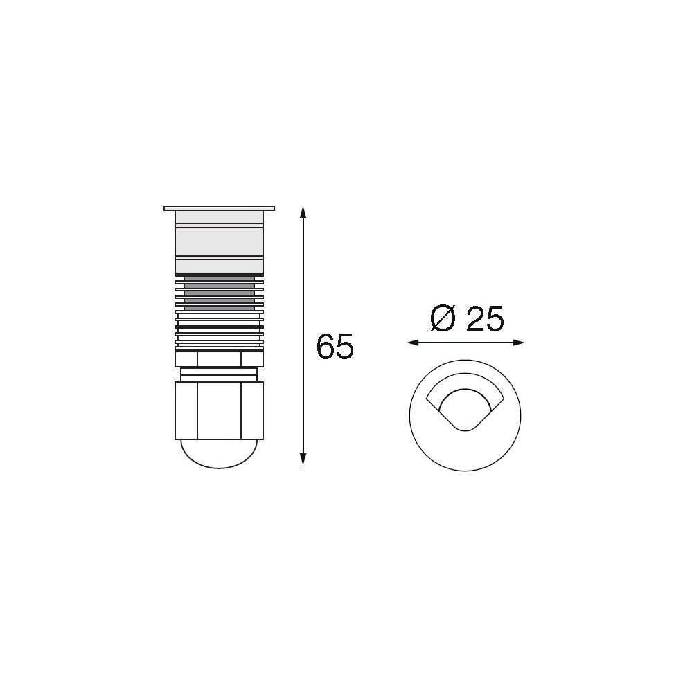 PIXEL Lampada incasso inox LED 1W + CS 01