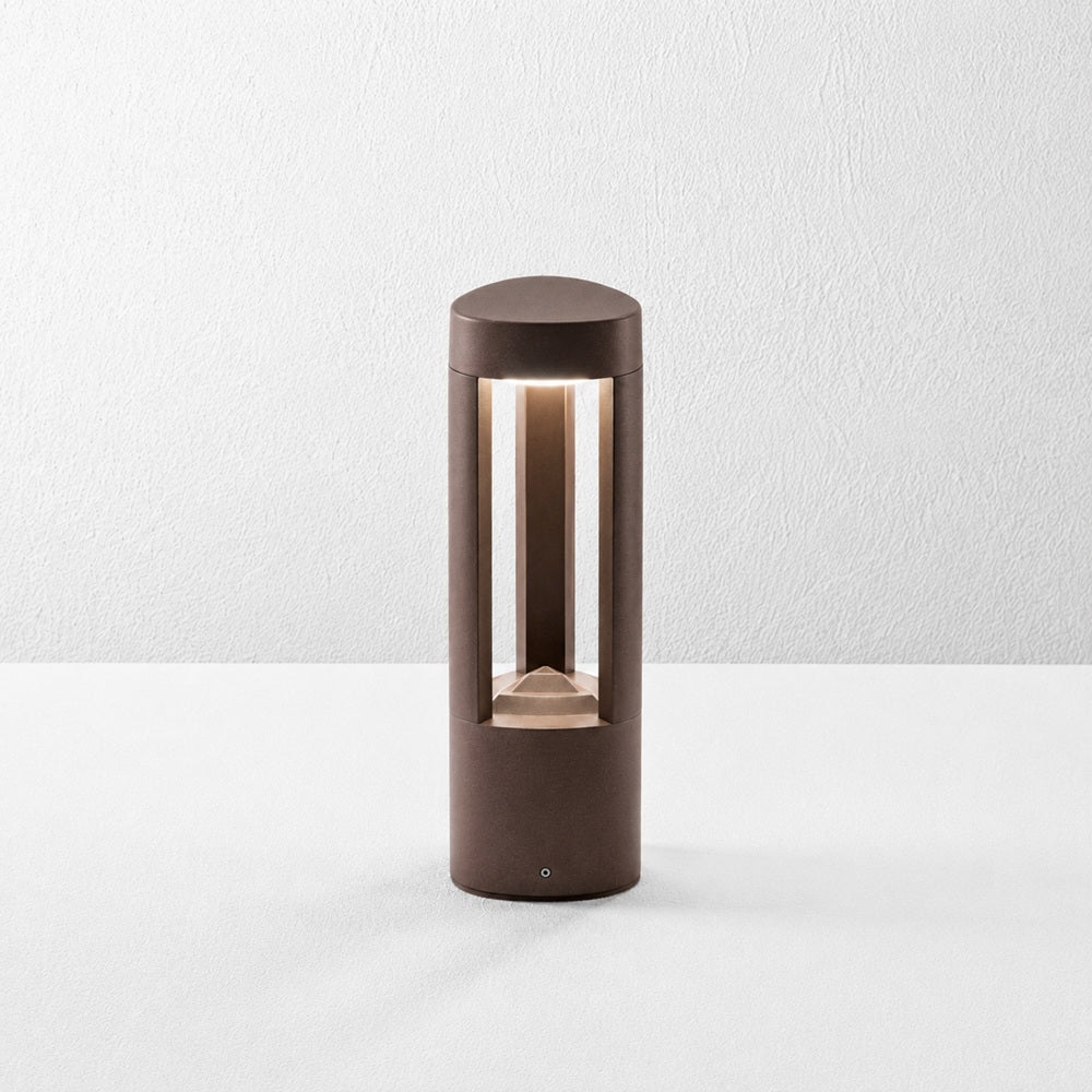 Lampada da terra "plektra" piccola Corten d125x400mm LED 15W IP54 Isyluce Pali da giardino