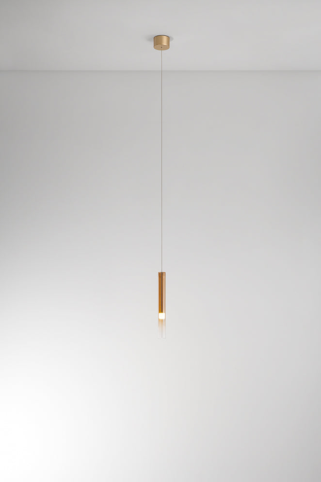 Perenz Poule – sospensione in vetro ambra o fumé 8 W 640 lm Perenz Lampade a sospensione