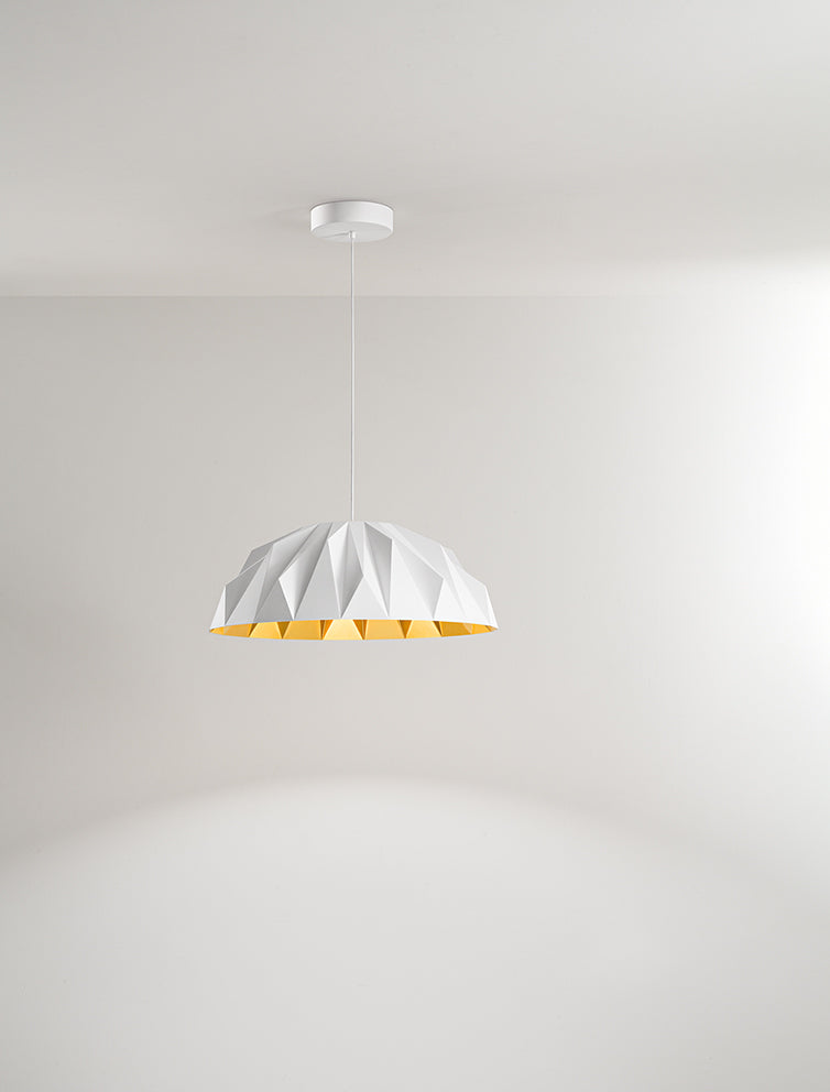 Perenz Prisma - sospensione acrilico geometrica Ø56 cm disponibile nei colori bianco opaco + oro e nero opaco + oro Perenz Lampade a sospensione