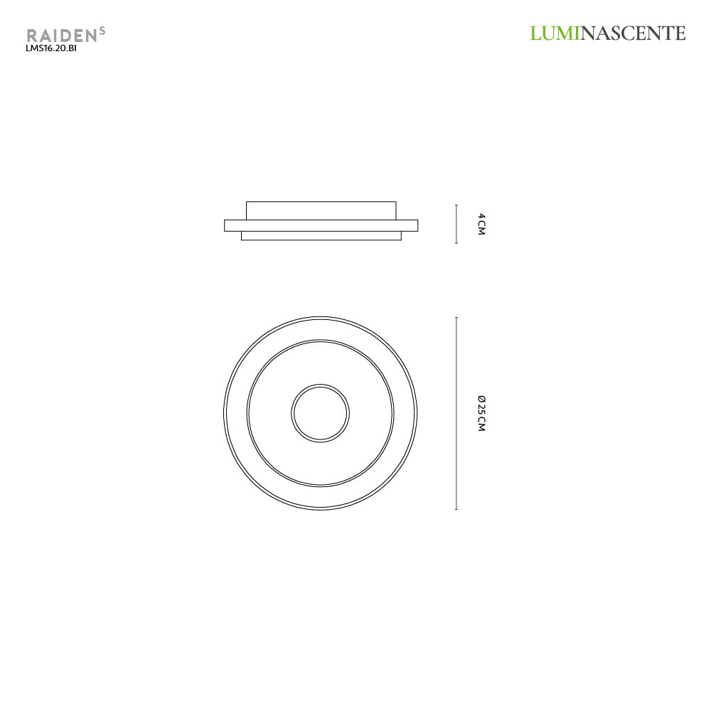 Luminascente Raiden - Plafoniera LED in 3 misure anche Smart Luminascente Lampade da soffitto