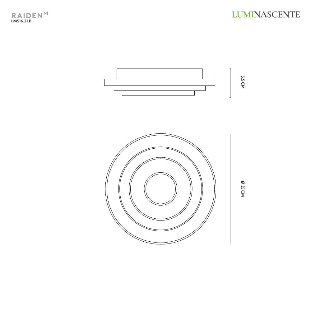 Luminascente Raiden - Plafoniera LED in 3 misure anche Smart Luminascente Lampade da soffitto
