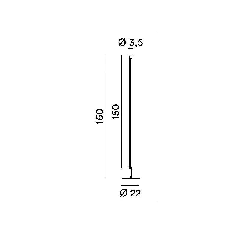 Perenz Ray – piantana LED 160 cm CRI>90 (bianco lucido / arancione lucido) Perenz Lampade da terra