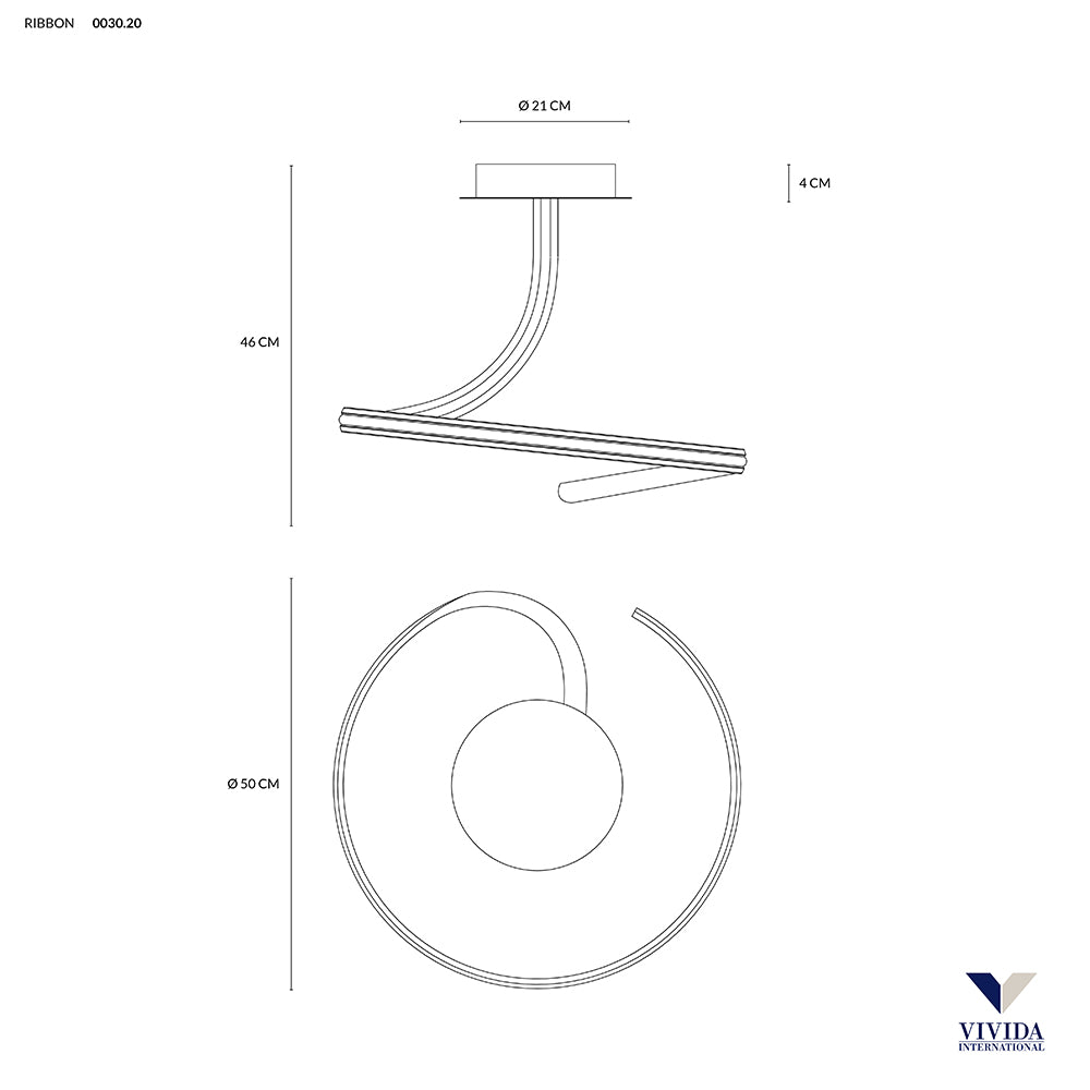 Ribbon sospensione 20w 1200lm 3000k ip20 Vivida international Lampade da soffitto