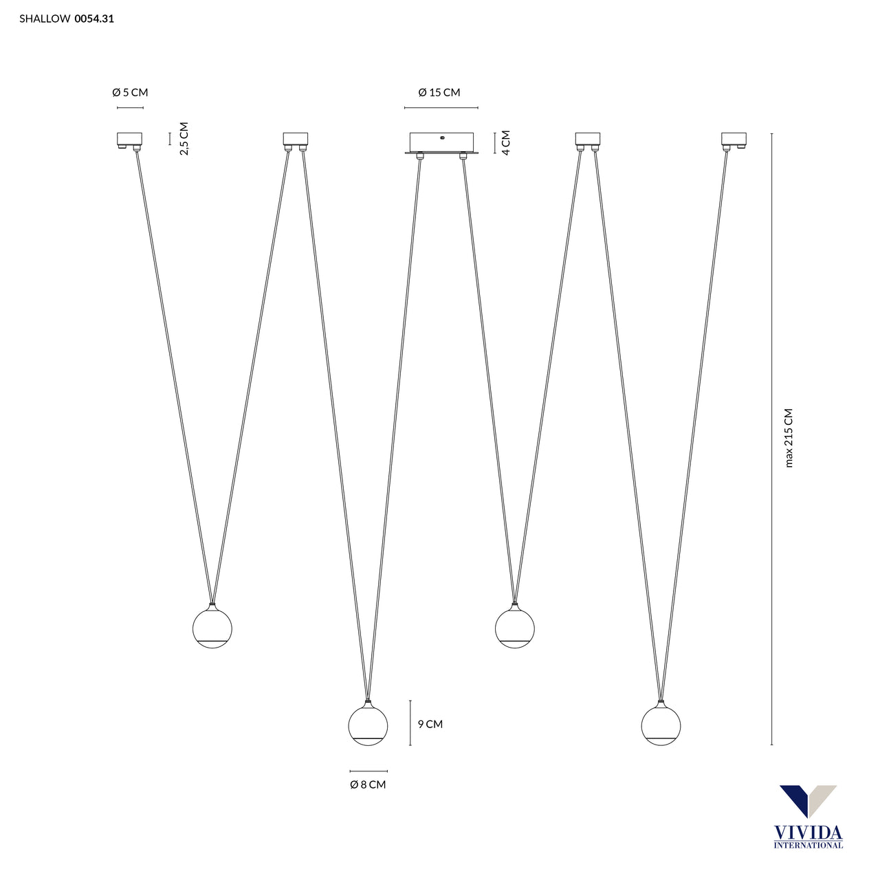 Shallow sospensione 16w 1200lm 3000k Vivida world Lampade a sospensione
