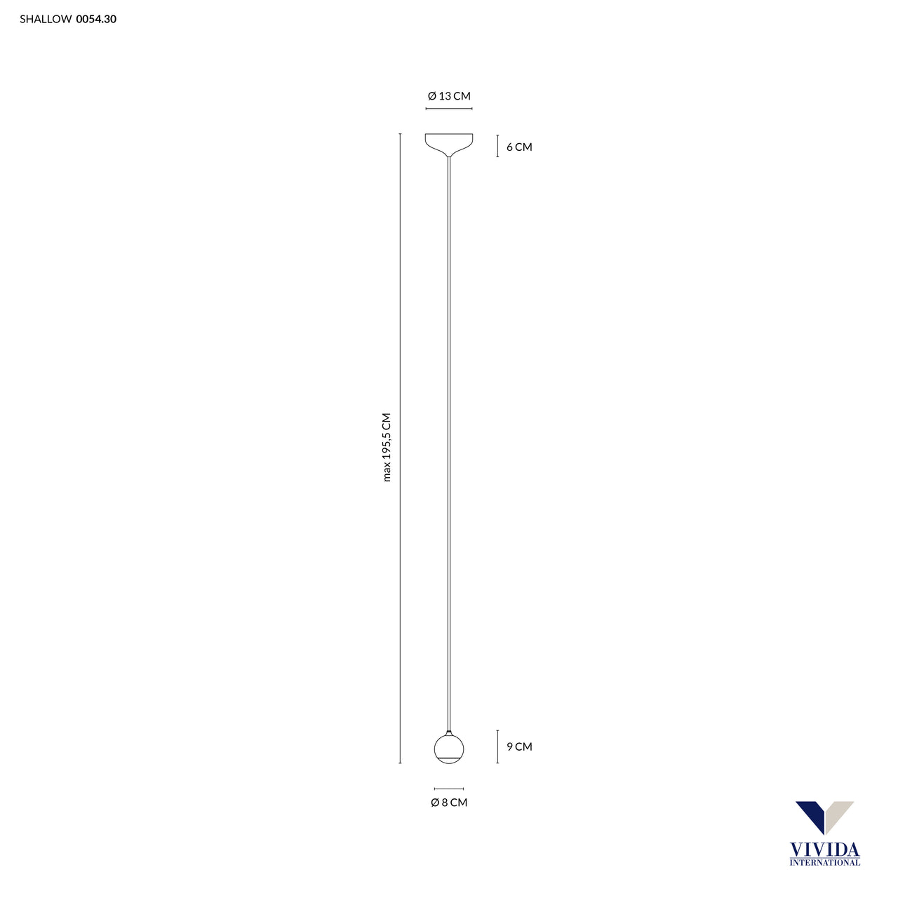 Shallow sospensione 1 luce 5w 3000k Vivida world Lampade a sospensione