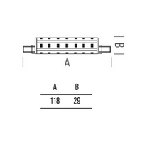 Shot LED Lineare R7s Dimmerabile 15,5 W 2000 lm 118 mm 3000K o 4000K Shot Lampadine e moduli led
