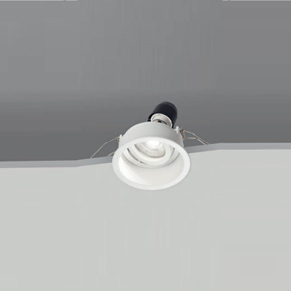 Faretto isyluce simplie orientabile da incasso alluminio bianco attacco gu10 Isyluce Faretti e scatole portafaretto