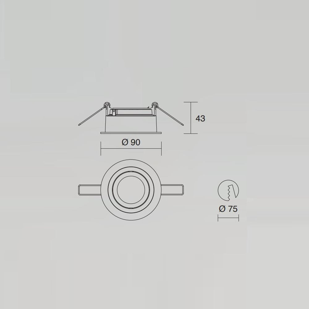 Faretto isyluce simplie orientabile da incasso alluminio bianco attacco gu10 Isyluce Faretti e scatole portafaretto