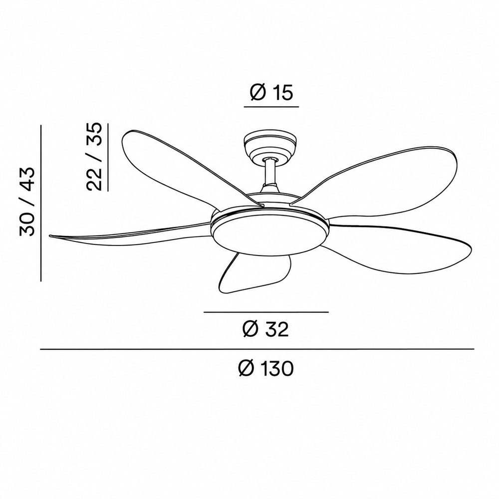 Smarti perenz Ventilatore da Soffitto LED CCT Bianco Opaco con Telecomando Perenz Ventilatori