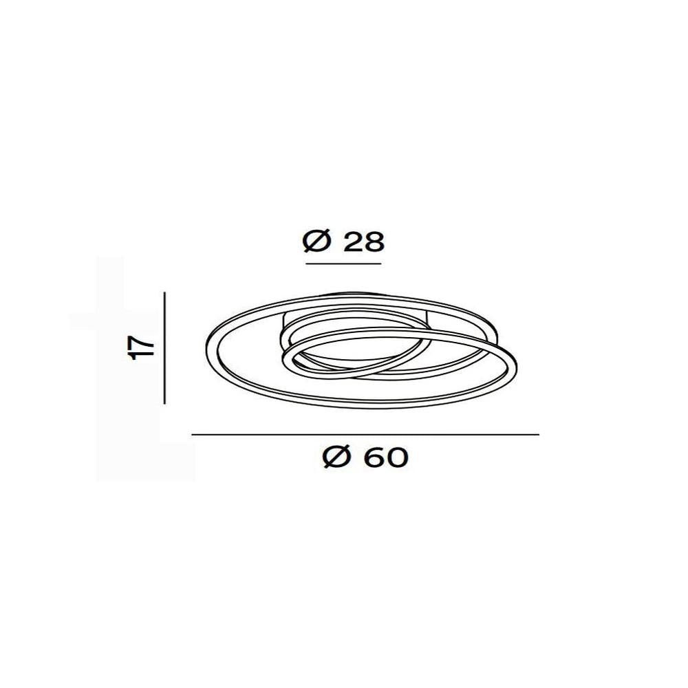 Perenz Spira - Plafoniera LED Perenz 63W 60 cm - Metallo Oro Opaco / Grigio Metalizzato Perenz Lampade da soffitto