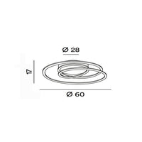 Thumbnail for Perenz Spira - Plafoniera LED Perenz 63W 60 cm - Metallo Oro Opaco / Grigio Metalizzato Perenz Lampade da soffitto