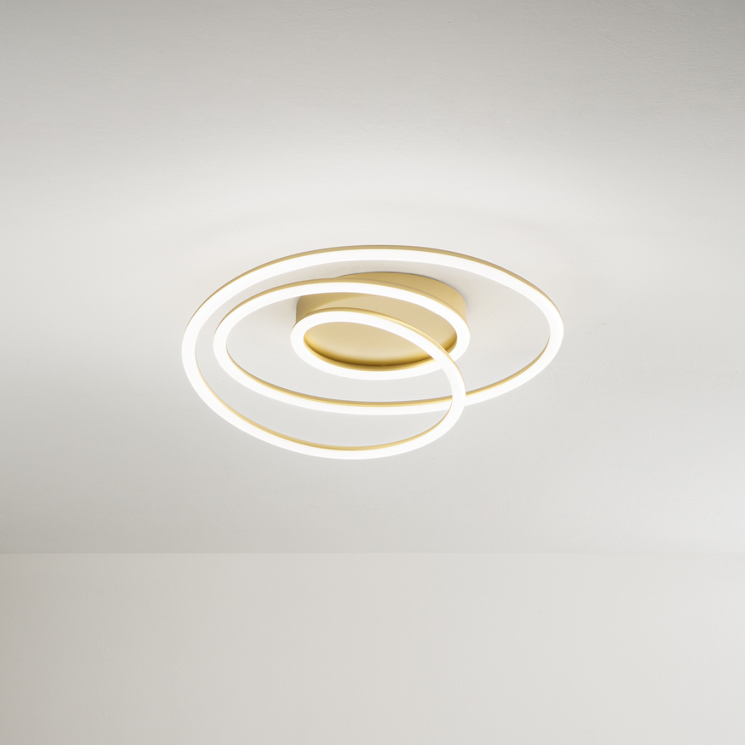 Perenz Spira - Plafoniera LED Perenz 63W 60 cm - Metallo Oro Opaco / Grigio Metalizzato Perenz Lampade da soffitto