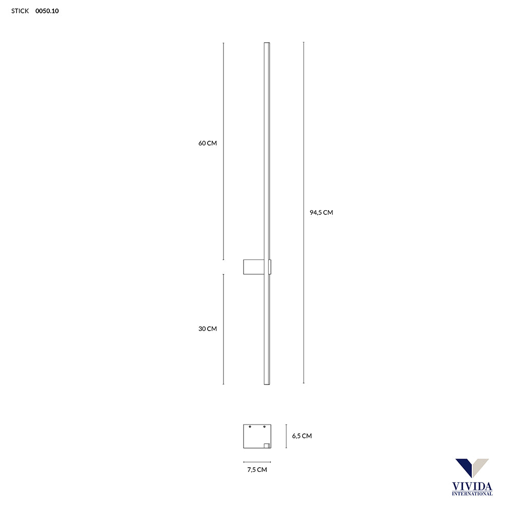 Stick luce da parete 10w 3000k