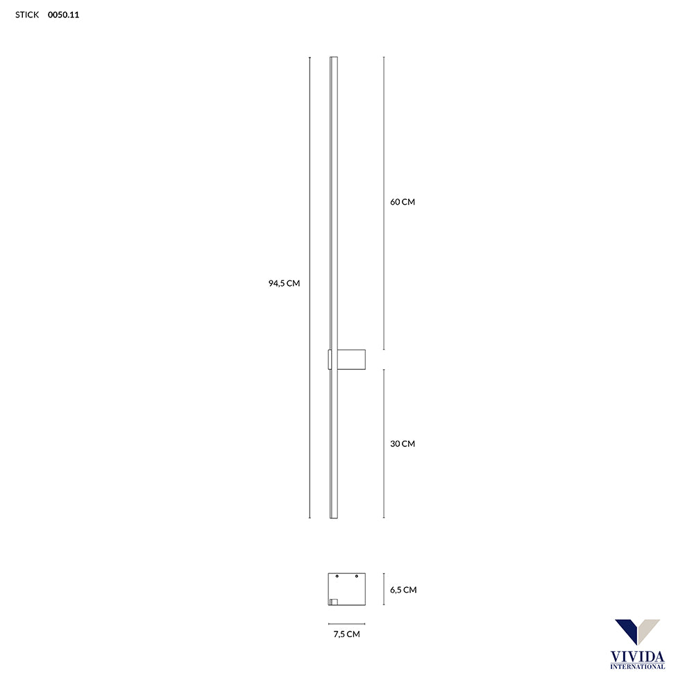 Stick luce da parete 10w 3000k